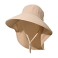 thumbnail image 2 of Delayuji foldable sun hat for Women Wide Brim Neck Flap Chin Strap Breathable Windproof Summer Fishing Hat Travel Beach Cycling Portable Outdoor Hat, 2 of 3