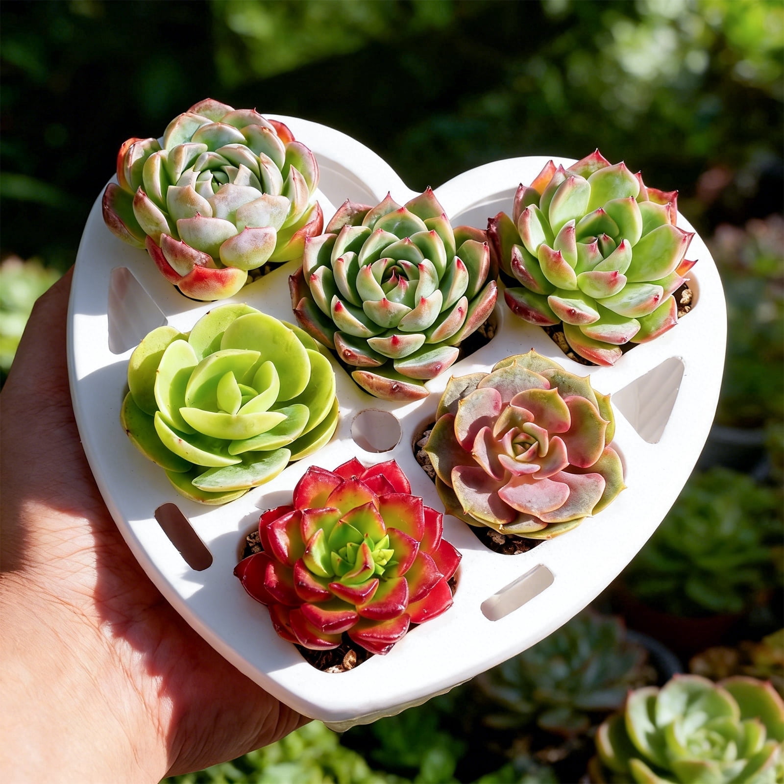 400★Heart鉢pink モルタル雑貨　（お任せ植物付き）168 Alocasia 'Balloon Heart' Pink Variegated (wk18-A) – Rare Plant Fairy
