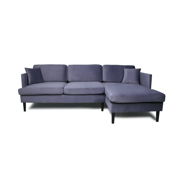 Segmart Mid Century Sectional Sofa Sets On Sale 100 X54 3 X 35 4 Upholstery Sleeper Velvet Fabric Sectional Sofas With Chaise Lounge Removable And Washable Cushion Cover 300lbs Grey S5816 Walmart Com Walmart Com