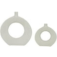 thumbnail image 6 of CosmoLiving by Cosmopolitan 16", 10"H Round Donut Shaped White Ceramic Vase, Set of 2, 6 of 7