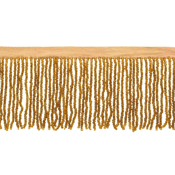 2 1/2" (6cm) Beautiful Handcrafted Beaded Fringe Trim with Sead Bead Design # B40684,, Oak Brown #E20 (Light Warm Brown) Sold By The Yard (36"/3 ft/0.9m)