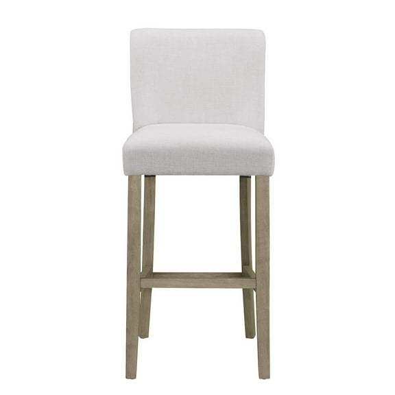 Set of 2 Aleco Beige Fabric Bar Stool with Metal Nail Head Accents