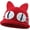 Red, variant on Bucket Hat for Women Men Handmade Crochet Cat Ear Beanie Cute Big Eye Cat Knit Hats Colorful Headwear Daily Gift Warm Winter