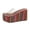 Pink, variant on Rokment Women's Platform Wedges Dress Slip on Sandals Trendy Casual Open Toe Clear Band Chunky High Heels Beach Summer Heeled Walking Slides Slippers Beige Size 6.5