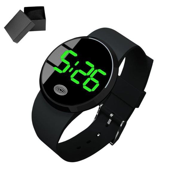 Reloj electrónico LED de pantalla grande con función táctil para uso diario.