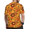 thumbnail image 4 of Retro 70S Print T-Shirt Funky Daisy Floral Fashion Gym T-Shirts Short Sleeve Quick-drying, 4 of 5