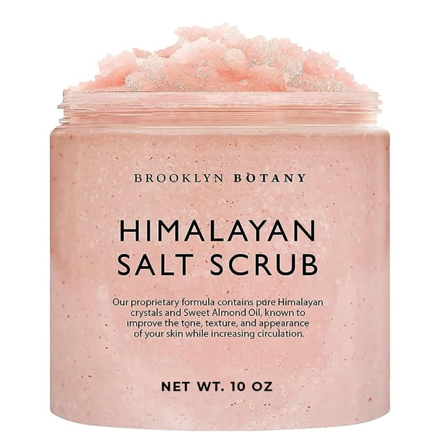 Brooklyn Botany Exfoliante corporal con sal del Himalaya Hidratante y exfoliante para el cuerpo, cara, manos y pies Combate las estrías, líneas finas y arrugas Grandes regalos para mujeres y hom