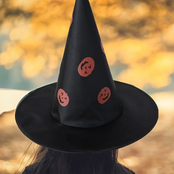 Momihoom Halloween Black Witch Hat Witch Cap With Hook For Wearing Can Also Be Used For Halloween Yard Hanging Decoration