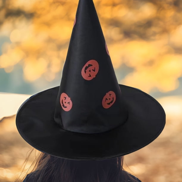 Sombrero de Bruja de Halloween con Gancho | Accesorio de Tela para Disfraz Espeluznante y Decoración Colgante para Exteriores para Cercas de Árboles de Jardín | Decoración Resistente a La Intemperie