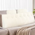 thumbnail image 2 of JIAN YA NA Headboard Wedge Pillow ,Large Bolster Cushion,Reading Pillows for Sitting in Bed, Backrest Positioning Support Pillow with Round Headrest（Beige White,193*50*20cm）, 2 of 9