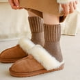 thumbnail image 4 of Women's short mid-calf socks winter solid color thick terry snow warm gift, 4 of 6