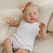 Reborn Baby Dolls - Cute 18 inch Realistic Sleeping Newborn Baby Doll, Lifelike Handmade Cloth Body Reborn Doll, Advanced Painted Gift Set for Kids Age 3+