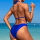 thumbnail image 5 of Traje de baño de 2 piezas para mujer, trajes de baño para mujer, traje de baño de color liso para mujer + bañador y bikini de moda con abertura, traje de baño de nailon para mujer, 5 of 5