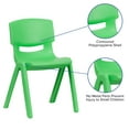 thumbnail image 6 of Flash Furniture 4 Pack Green Plastic Stackable School Chair with 15.5'' Seat Height, 6 of 13