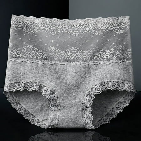 Njoeus Women s High Waisted Cotton Underwear Ladies Lace Panty Tummy Underwear Control Panties Hip Lifter Briefs Womens Comfy Full Coverages Panties