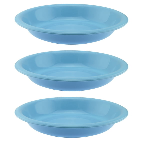 YBM Home Unbreakable Round Deep Plastic Plate 15-Ounce | Microwavable, Dishwasher Safe, BPA-Free Pack of 3