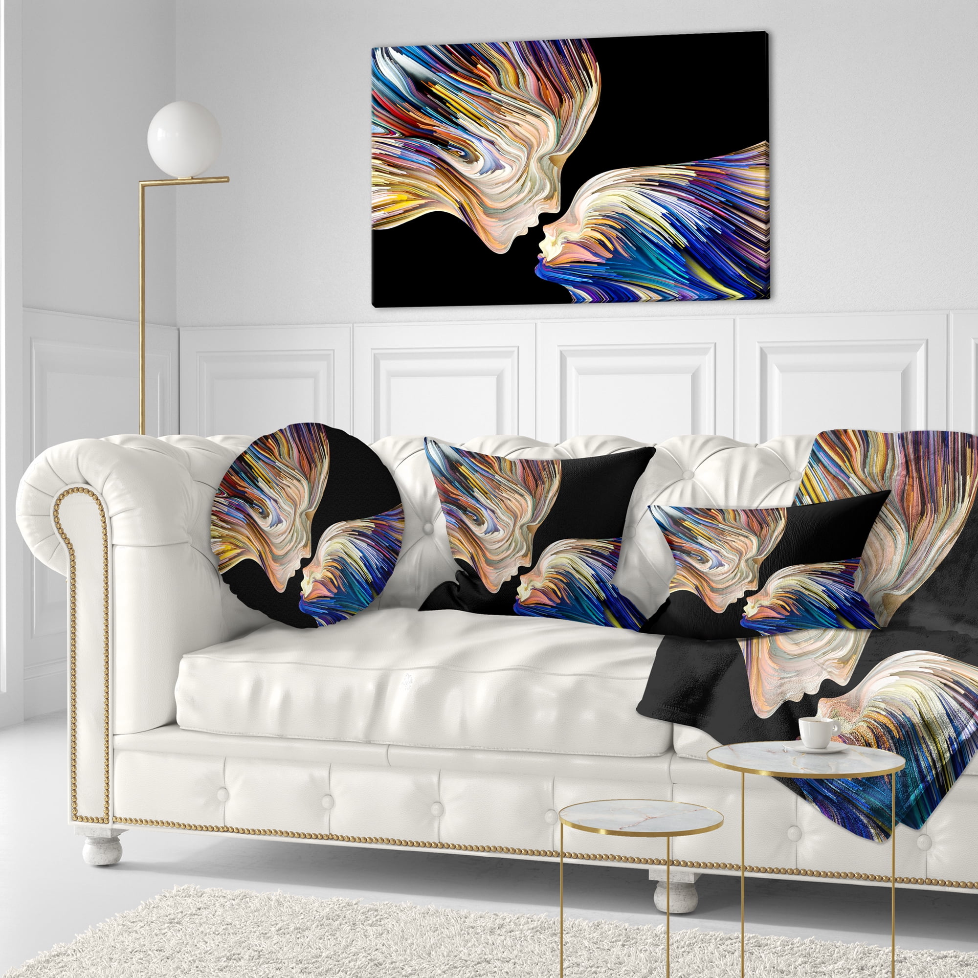 Designart Metaphorical Mind Painting - Sensual Throw Pillow - 12x20