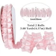 thumbnail image 2 of 10 Yards Pleated Ribbon Trim Pink Vintage Satin Gathered Ruffle Edge Trimming Polyester Double Sided Ruffled Fabric Ribbons for Sewing Making Crafts Wedding Bridal DIY Dresses Decor Supply, 2 of 9