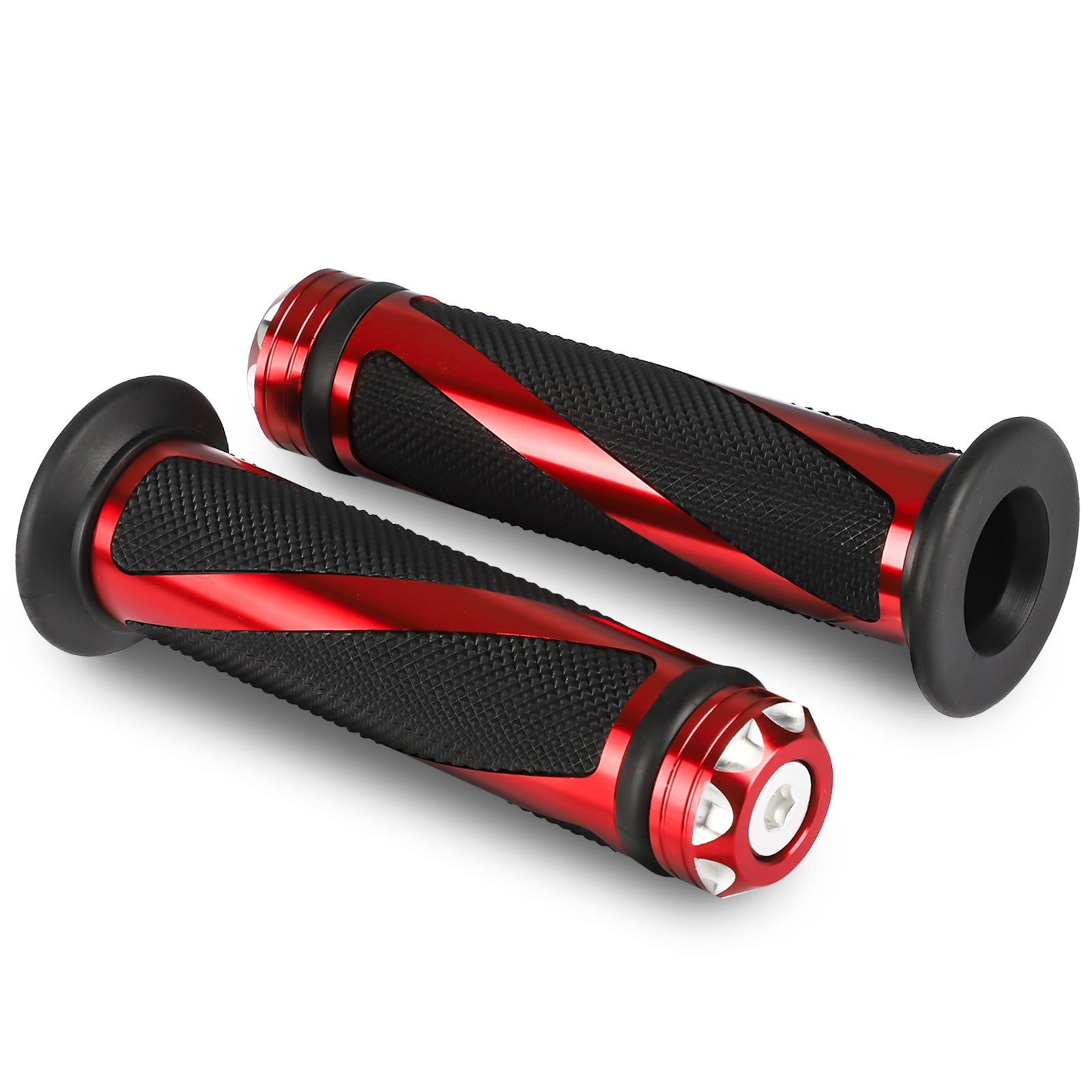 PRO CAKEN 2x 7/8 Motorcycle Handlebar Hand Grip Bar Rubber Red PRO CAKEN 2x 7/8 Motorcycle Handlebar Hand Grip Bar Rubber Red