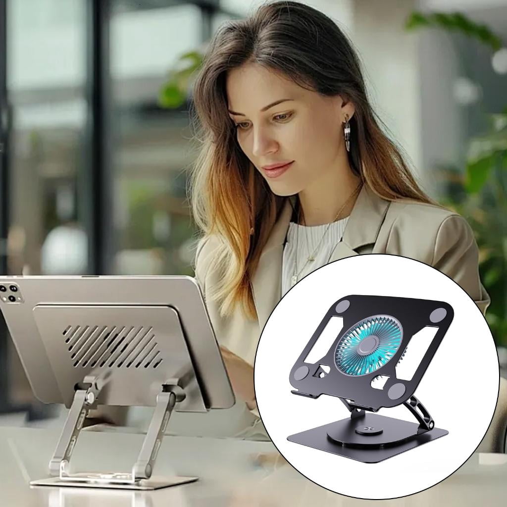 YIGSECU Multiple Angled Notebook Stand with Construction and Cooling Fan for Laptops and Tablets 15.9 Inches