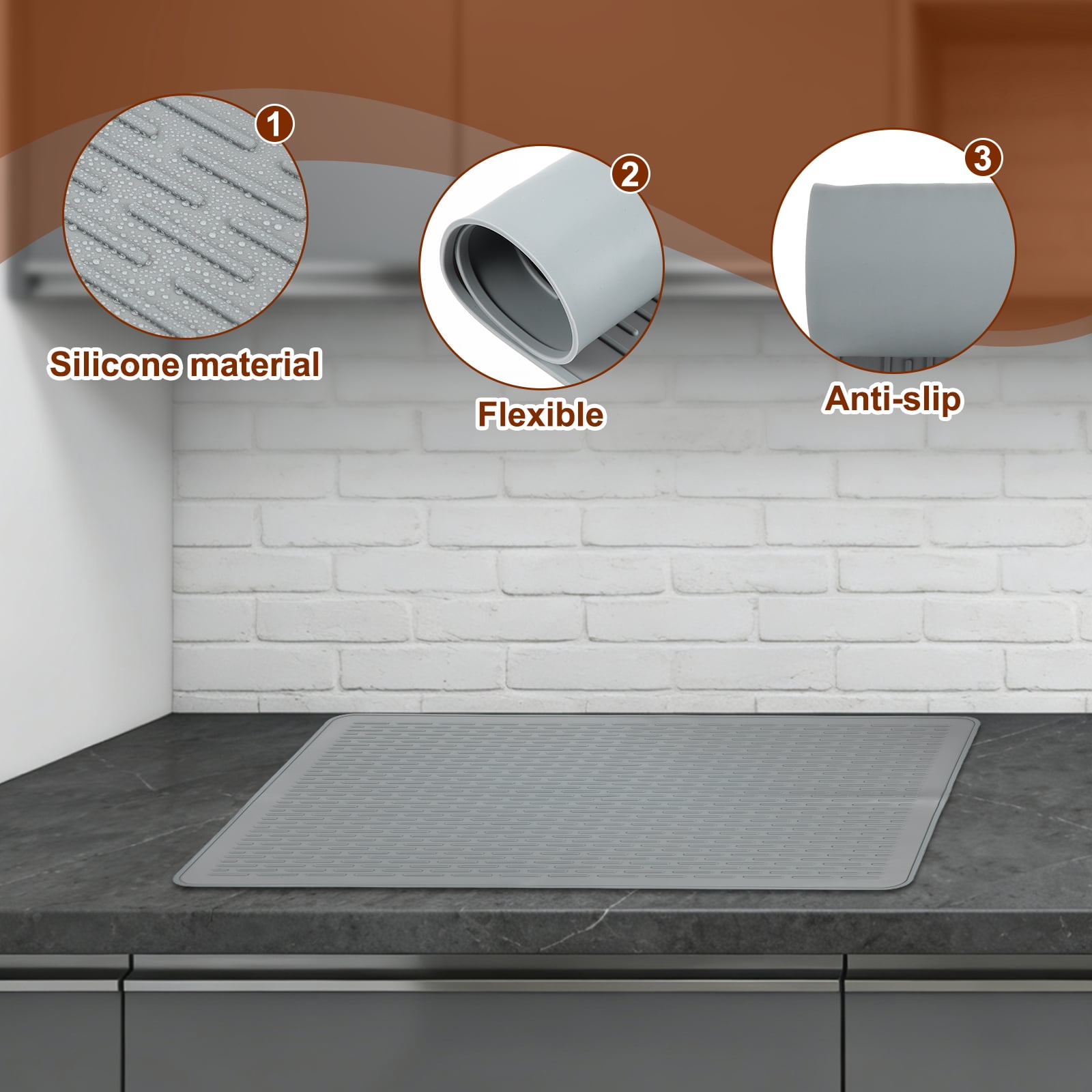 Uxcell Stove Top Cover for Electric Stove, Includes 1Pcs Silicone Pad and 2Pcs Cooktop Gap Strip Silicone Stove Mat for Kitchen Glass Top Cooktop Protector , Grey