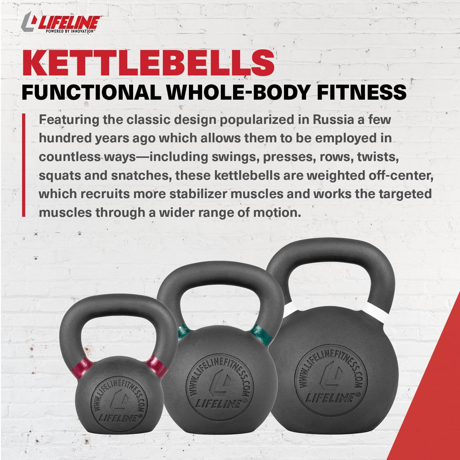 Lifeline Fitness 35 lb Cast Iron Single Kettlebell