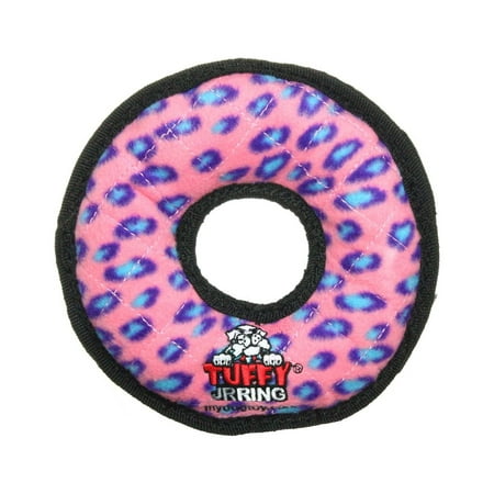UPC: 0180181011023 | Tuffy Jr. Durable Dog Ring Toy with Squeaker  Pink Leopard