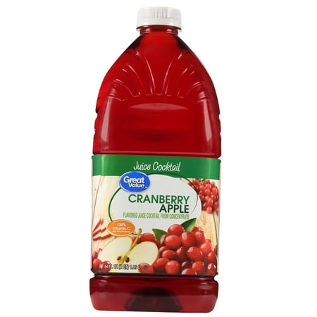 (2 pack) Great Value Juice Cocktail, Cranberry Apple, 64 Fl Oz, 1