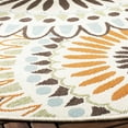 thumbnail image 4 of SAFAVIEH Veranda Petra Geometric Indoor/Outdoor Area Rug, 5'3" x 5'3" Round, Cream/Chocolate, 4 of 7