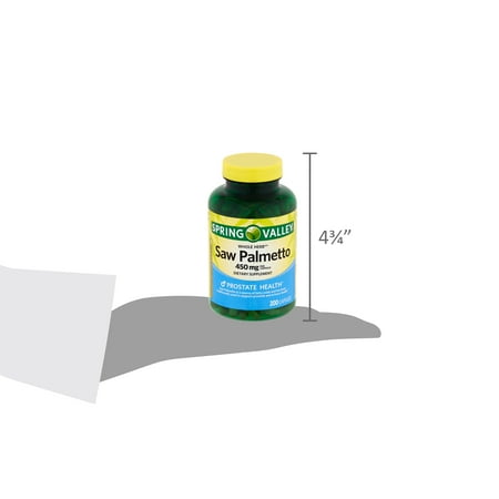 Spring Valley Whole Herb Saw Palmetto Dietary Supplement, 450 mg, 200 count