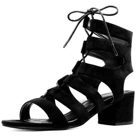 open toe cutout lace thin heel sandals