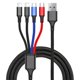 thumbnail image 5 of Cable de datos tejido uno a cuatro para el tipo-c regalo de carga cuatro en uno del cable de carga rápida de Android de Apple, 5 of 5