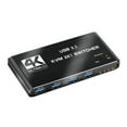 thumbnail image 1 of JIAHAOO USB 3.0 HD KVM Switch 4K 60Hz 2 in 1 Out for Dual Systems Metal Shell Plug and Play Quick Switching Peripheral Control, 1 of 10