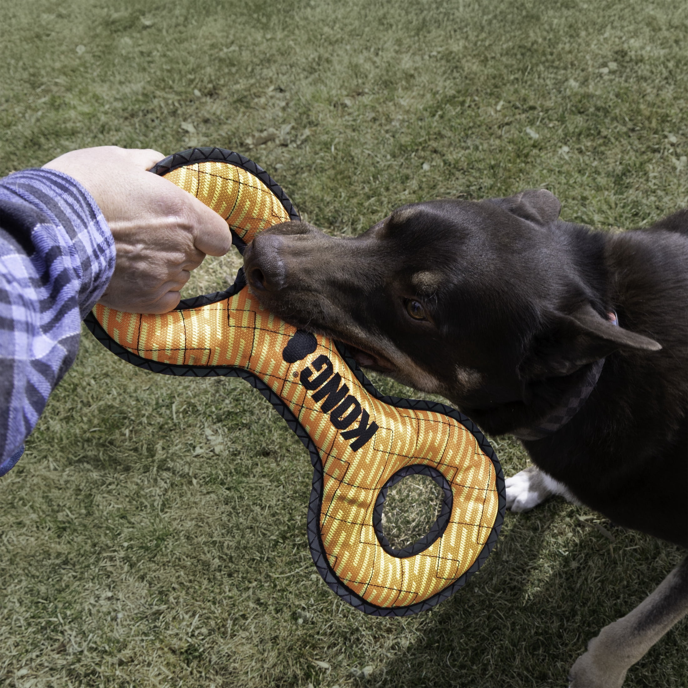 KONG® Armor® Double Tug Durable Plush Dog Toy, Large, Orange