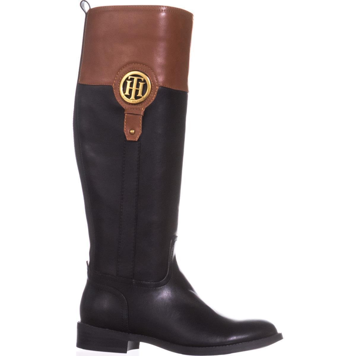 tommy hilfiger two tone riding boots