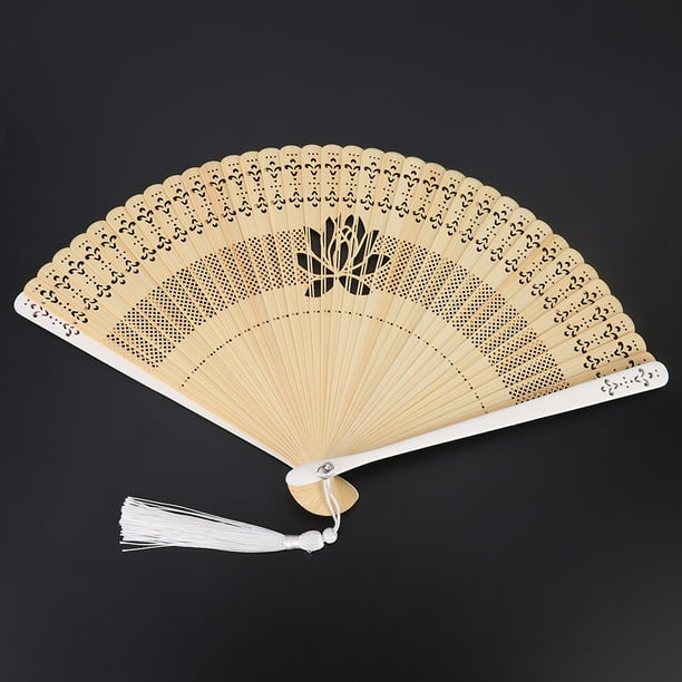 Abanico de mano de bambú, abanico plegable portátil de bambú hueco, artesanía superior