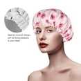 thumbnail image 2 of KLL Cute Pig Nose Pattern Shower Cap & Bath Cap for Women,Reversible Oversized Waterproof Shower Caps for all Hair Lengths,Elastic Reusable Bathing Hair Cap, 2 of 6