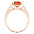 thumbnail image 4 of Clara Pucci 18K Rose Gold 2.52 Simulated Ruby Engraveable Engagement Ring + Wedding Band Set, 4 of 7