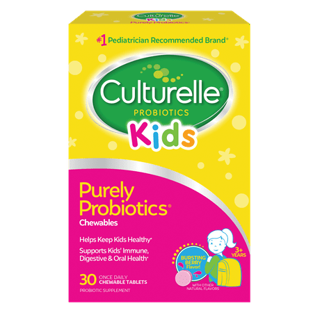 Culturelle Kids Purely Probiotics Chewables, for Children's Health and Immune Support, Bursting Berry, 30 Count