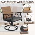 thumbnail image 3 of Homefun Patio Dining Set of 5 Outdoor Wicker Swivel Rocker Chairs With Cushions Steel Table Top Backyard Garden Poolside, 3 of 6