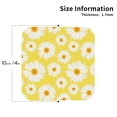 thumbnail image 2 of Leather Coasters with Heat-resistant for Drinks, Daisies Flowers Yellow Cup Coasters Cup Pad Mat for Tabletop Protection, Coffee Table, Office Desk and Housewarming Gift, 2 of 5