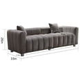 thumbnail image 3 of SZLIZCCC 87.4'' 3 Seater Velvet Sofa Loveseat , Piano key sofa Modern Bubble Upholstered Couch with 2 Pillows and Metal Feet for Living Room Gray, 3 of 7