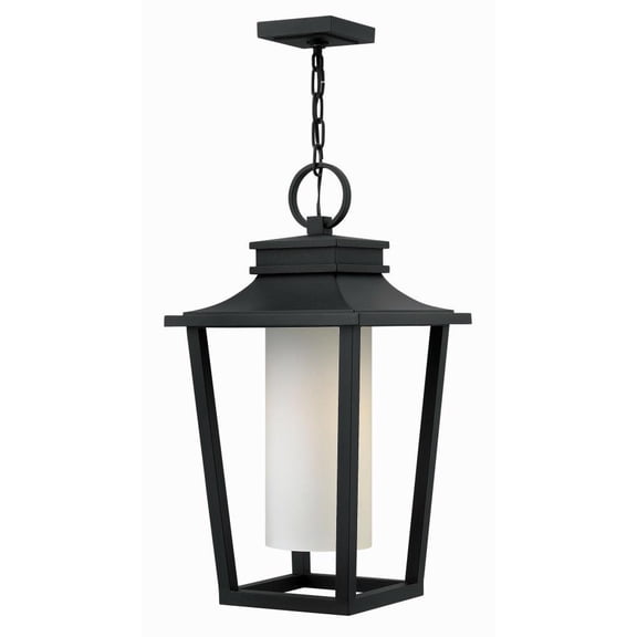 1 Light Medium Outdoor Hanging Lantern in Transitional Style 11.75 inches Wide By 23 inches High-Black Finish Bailey Street Home 81-Bel-2998490