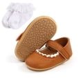 thumbnail image 4 of 2021 Fashion Baby Boy PU Leather Shoes Soft-soled Toddler Shoes + Socks Two Piece 0-18M, 4 of 6