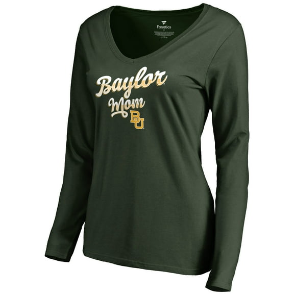 Women's Green Baylor Bears Team Mom Long Sleeve T-Shirt