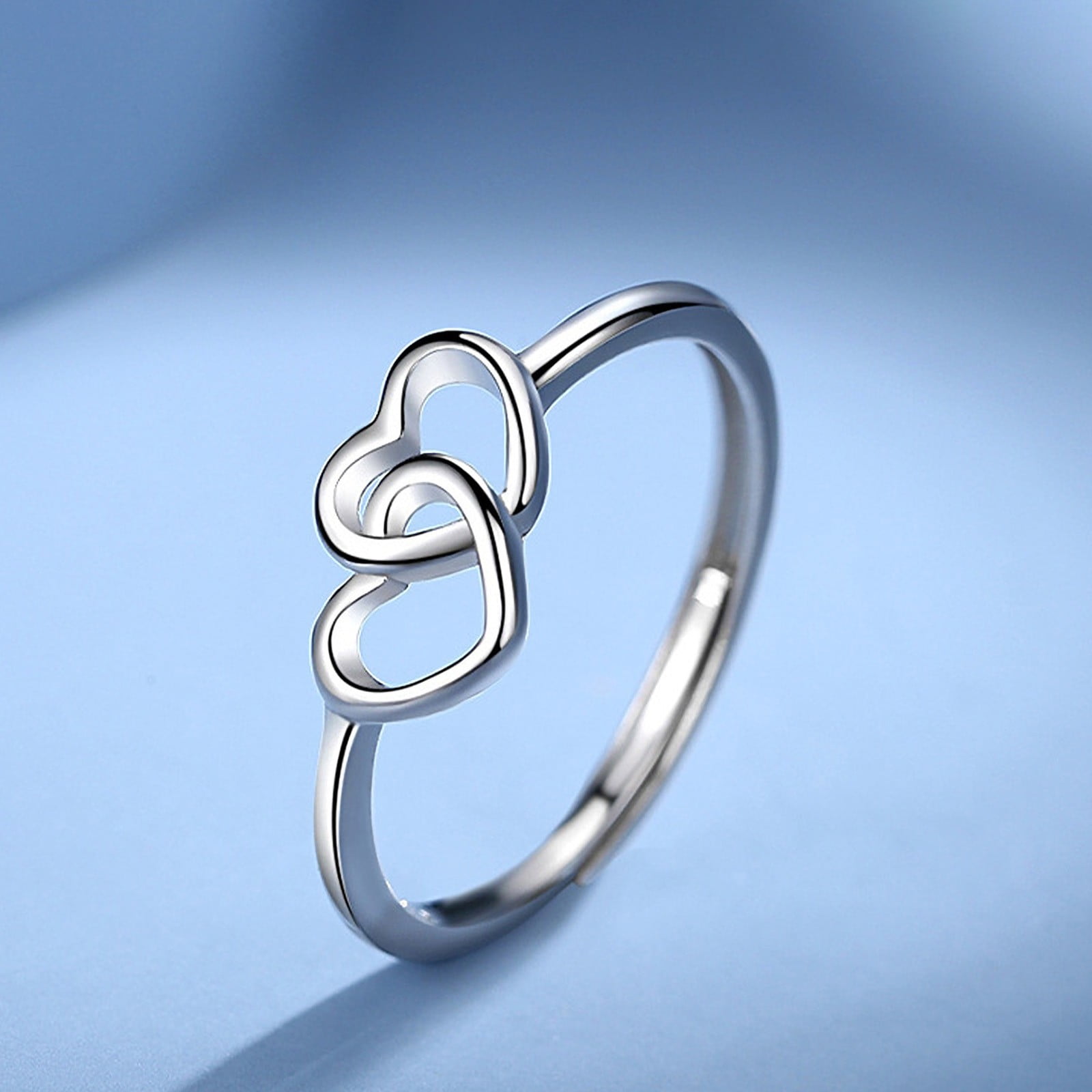 Adjustable Rings for Women Men Elegant Silver Plated Copper