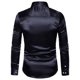thumbnail image 4 of Minnieouse Camisa satinada lisa para hombre Casual Slim Fit - Grande y de secado rápido para cualquier ocasión Camisa para hombre Formal de Camisetas negro S, 4 of 6