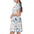 thumbnail image 2 of Fotbe Butterfly Vestido Largo de Moda para Mujer, Vestido Tipo Camiseta con Manga Corta y Estilo Casual a Rayas y Bloques de Color, 2 of 6