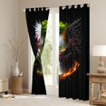 thumbnail image 4 of Feelyou Dreamy Life Tree Black Out Curtains, Black White Angel Wings Curtains Pack of 2 (42x63 Each), Jungle Flower Floral Bedroom Curtains, Blackout Curtains Bedroom Decor, 4 of 7