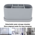 thumbnail image 3 of Silicone Toothbrush Toothpaste Holder Organizer With Drainage Holes, Strong Suction Cup, for Cosmetics Skincare Product, 3 of 7